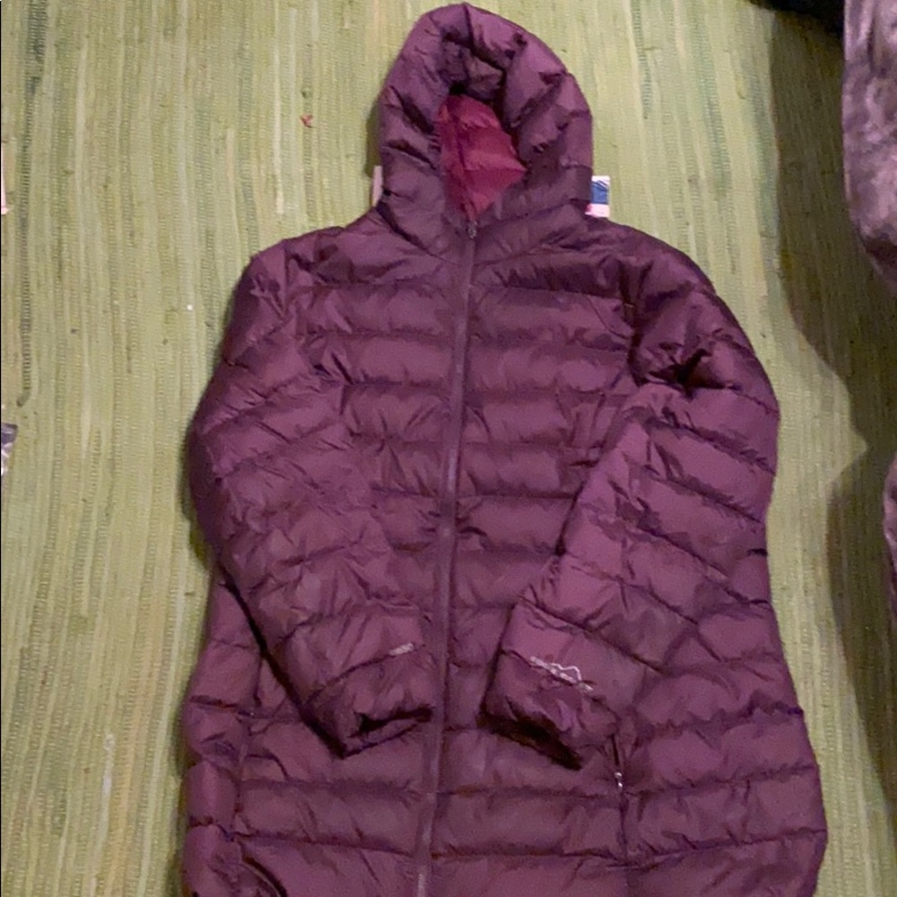 Long quilted down winter coat